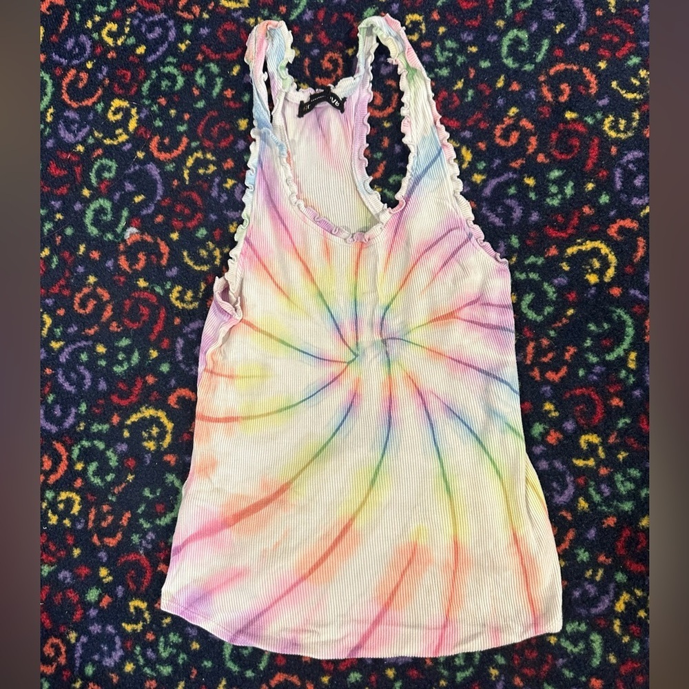 Lesters Global Love Tie Dye Tank Top Racer Back - Girls Large